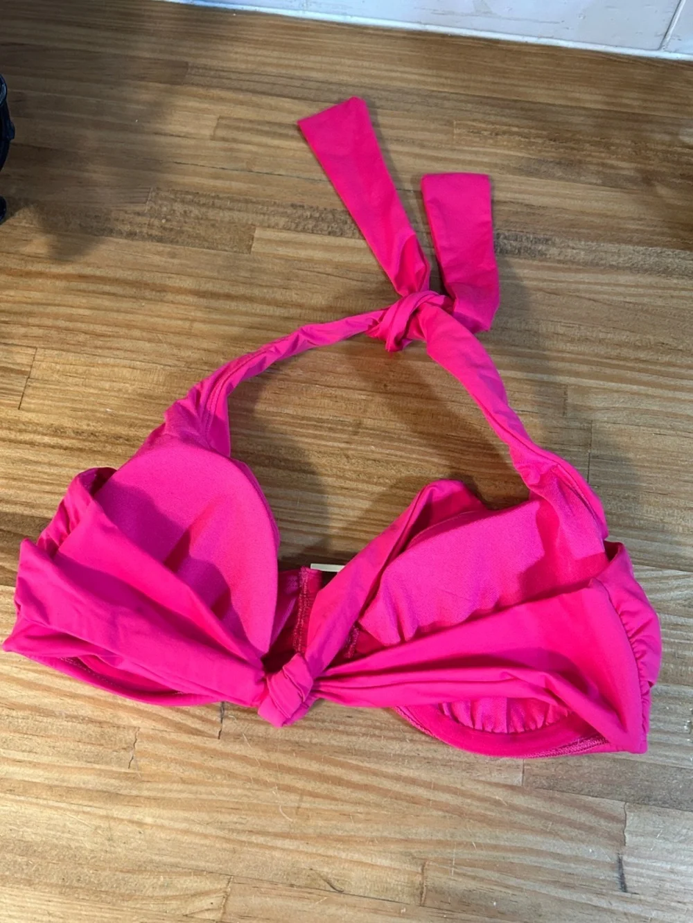 Tommy Bahama Women’s Hot Pink Ruched Underwire Halter Bikini Top Size S